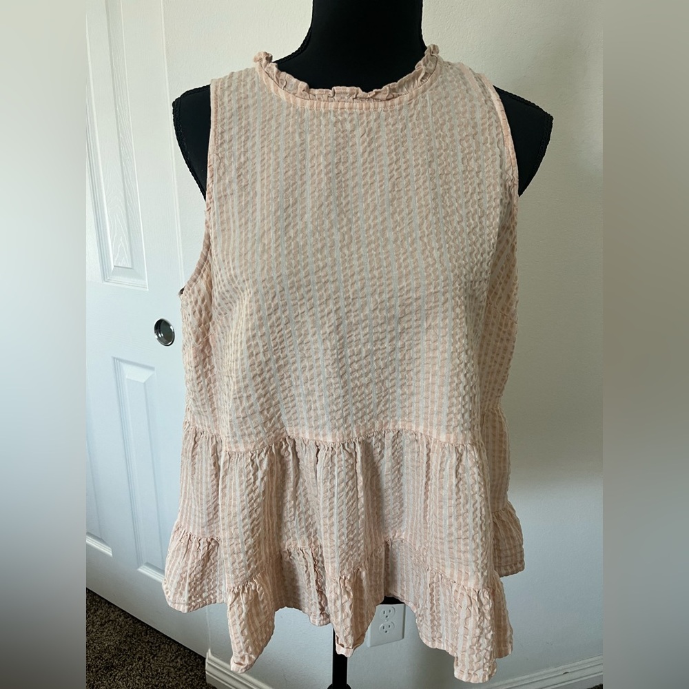Universal Thread Cream Ruffled Tiered Blouse